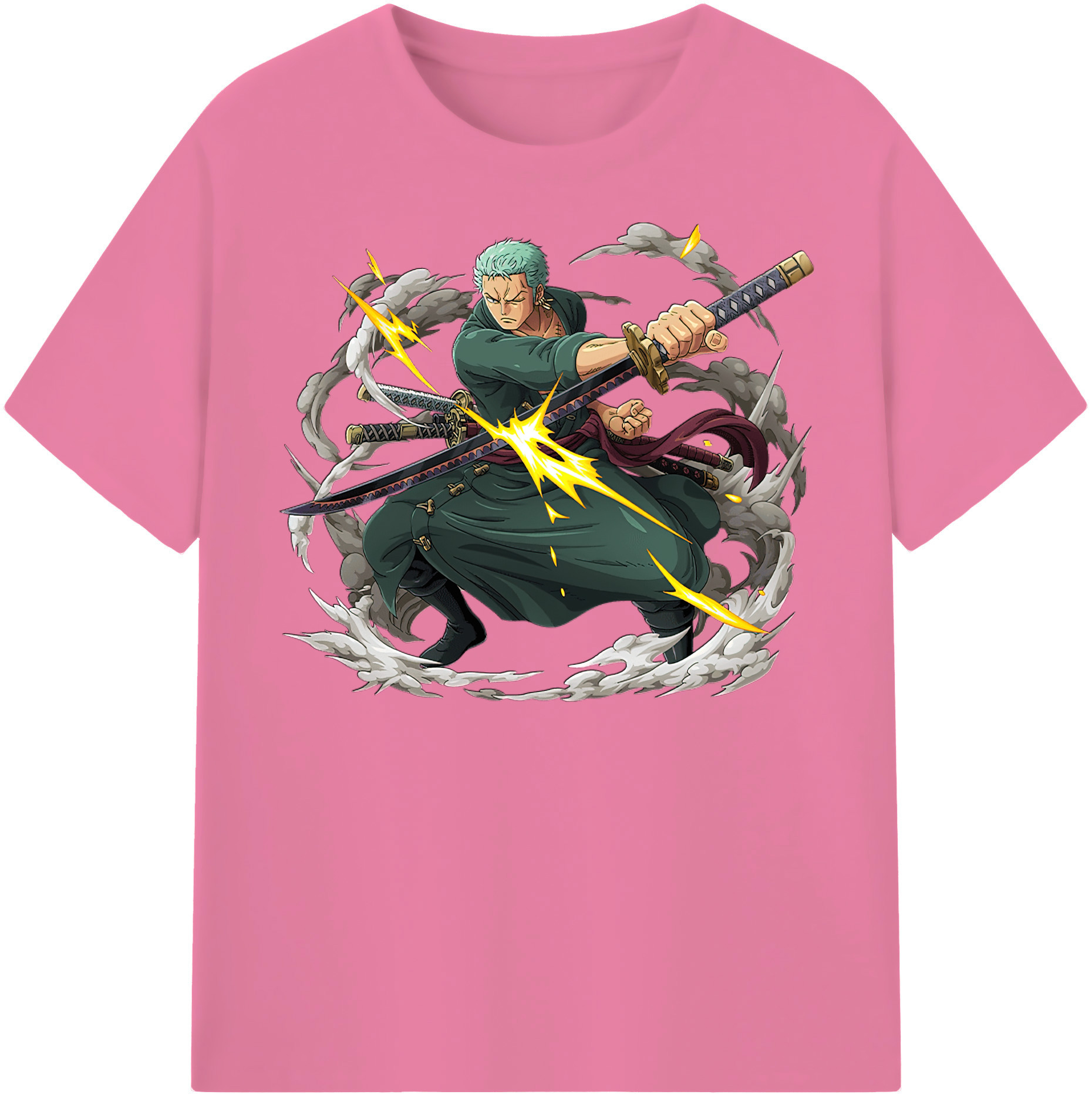 ワンピース ロロノア・ゾロ ONE PIECE Roronoa Zoro 綿100％半袖Tシャツ（フロントプリント）